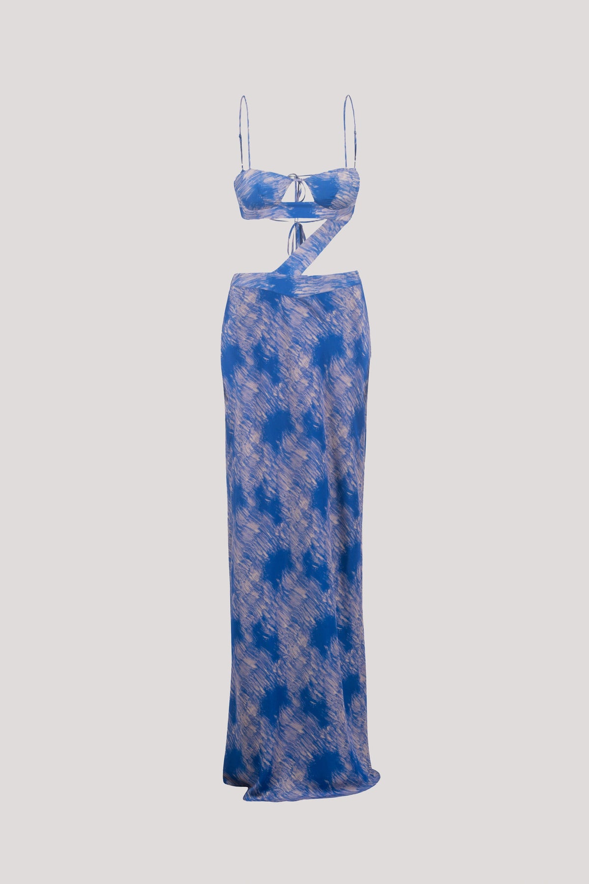 BLUE CUT OUT MAXI DRESS
SILK VISCOSE