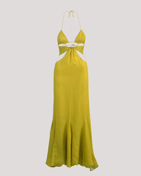 GREEN CUT OUT MAXI DRESS