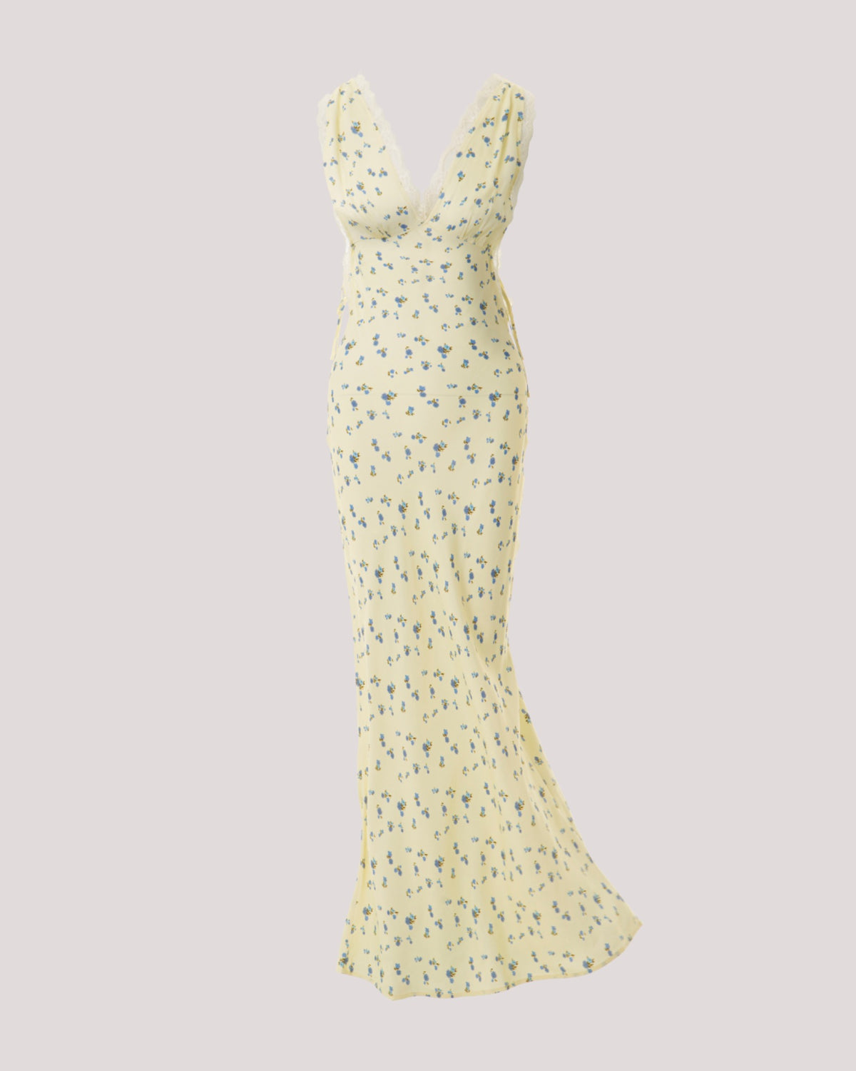 MAXI PRINT DRESS WITH LACE 