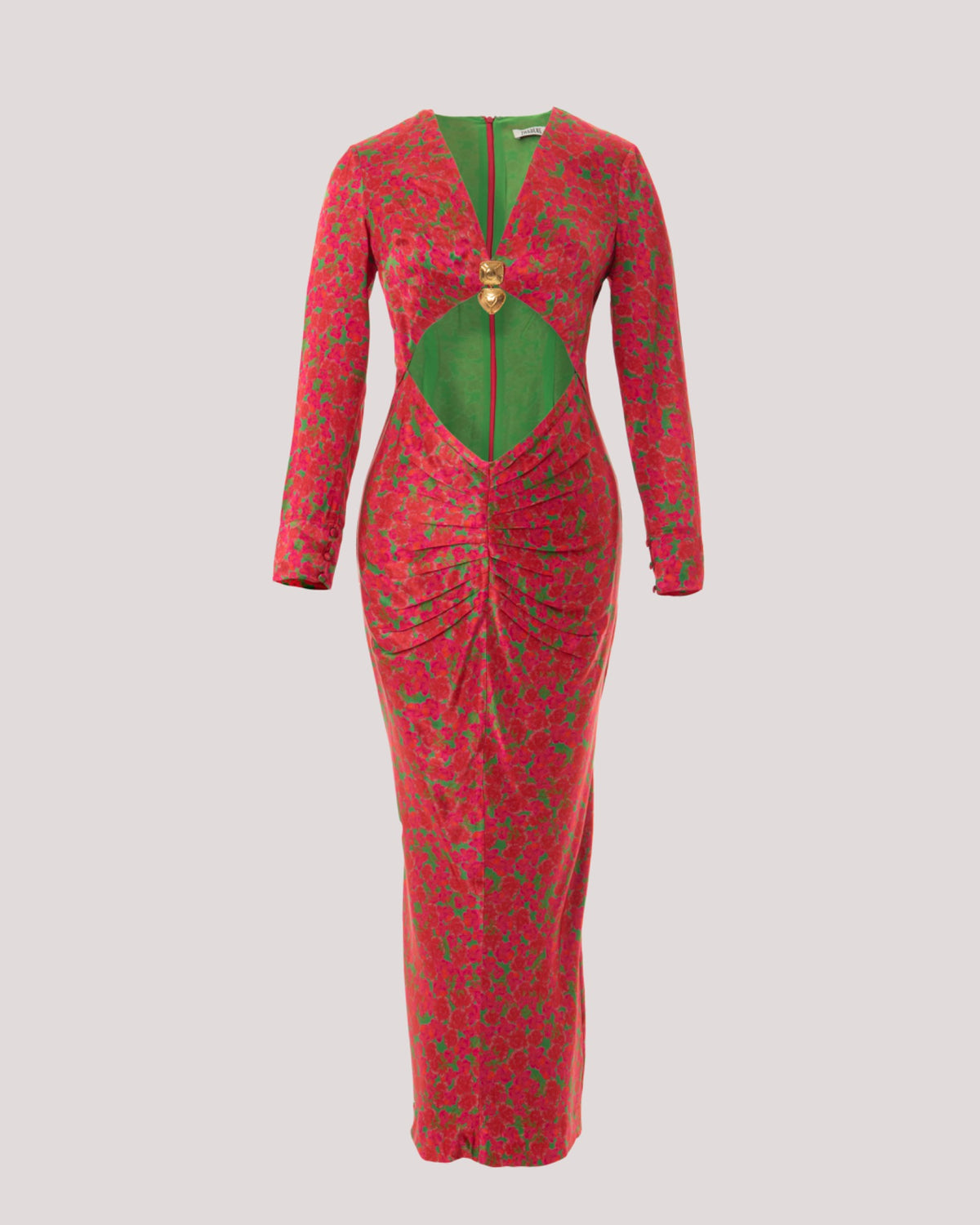RED CUT OUT MIDI DRESS
